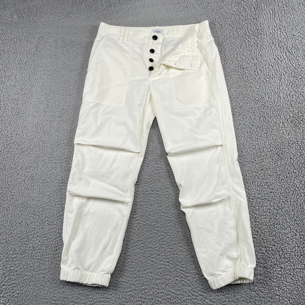 Citizens of Humanity Jogger Women 28 White Agni Utility Cargo Button Fly Pants